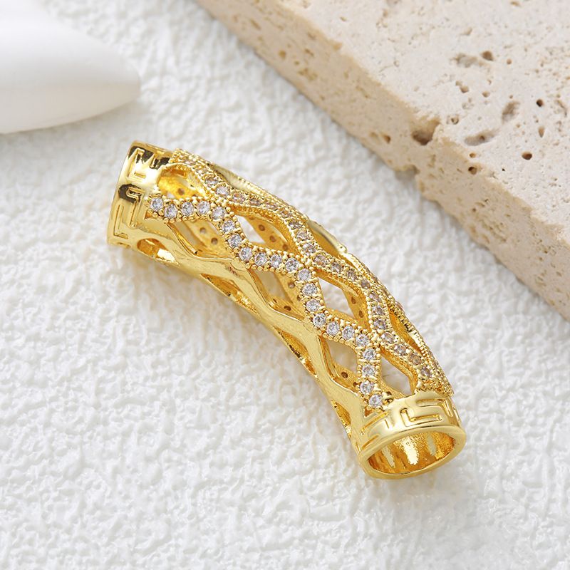 Collana grande e colorata con pendente singolo in rame placcato oro con zirconi, stile palazzo, elegante e piena di diamanti per le donne_voghion.com