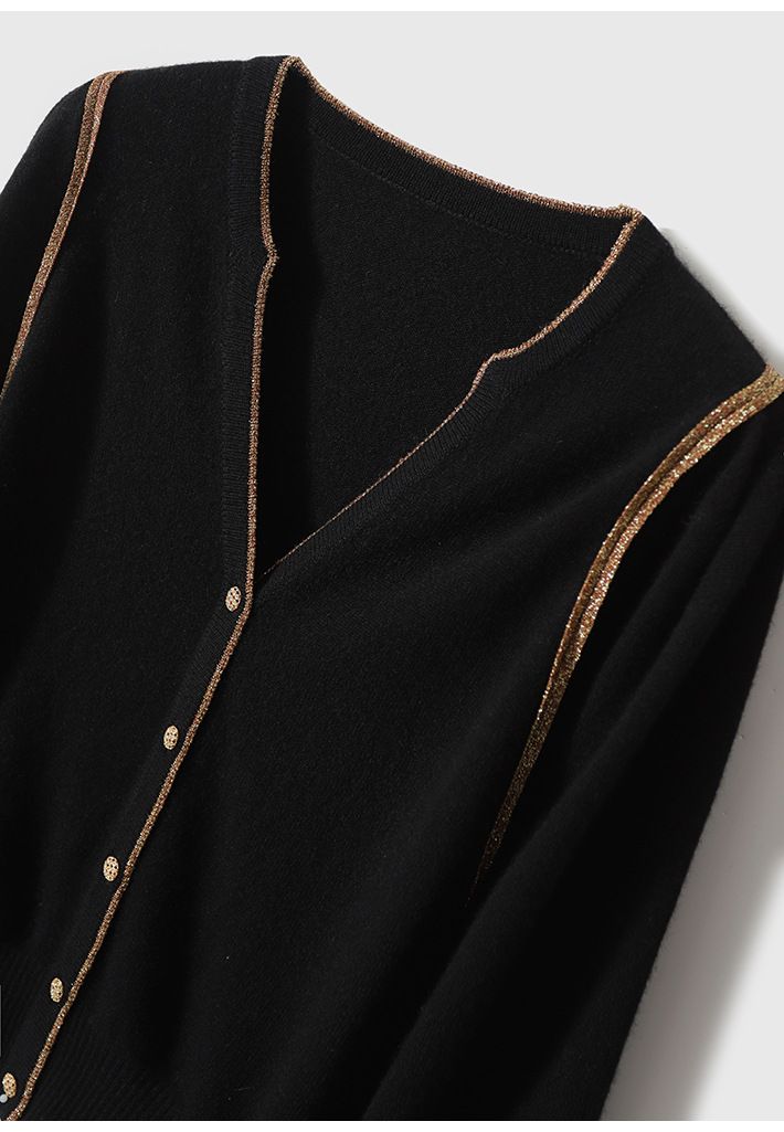 Cardigan tricoté à manches longues pour femme, ample, nouvelle veste pull de style occidental, vêtements d'extérieur de style coréen, col en V, automne 2024_voghion.com