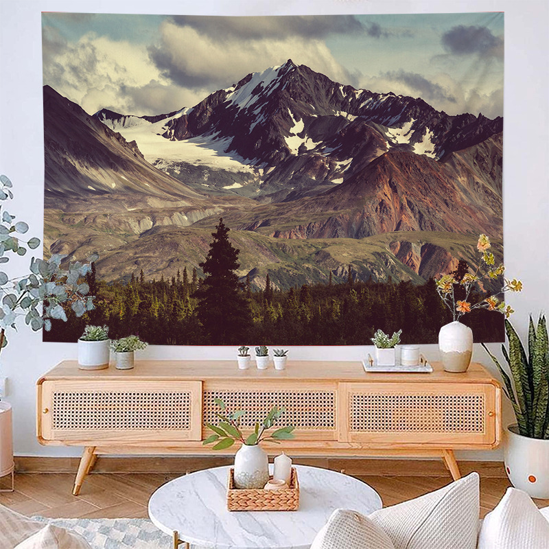 Snow Mountain Hanging Cloth Home Bedroom Background Cloth Layout Live Broadcast Background Ancient Mountain Range - G_voghion.com