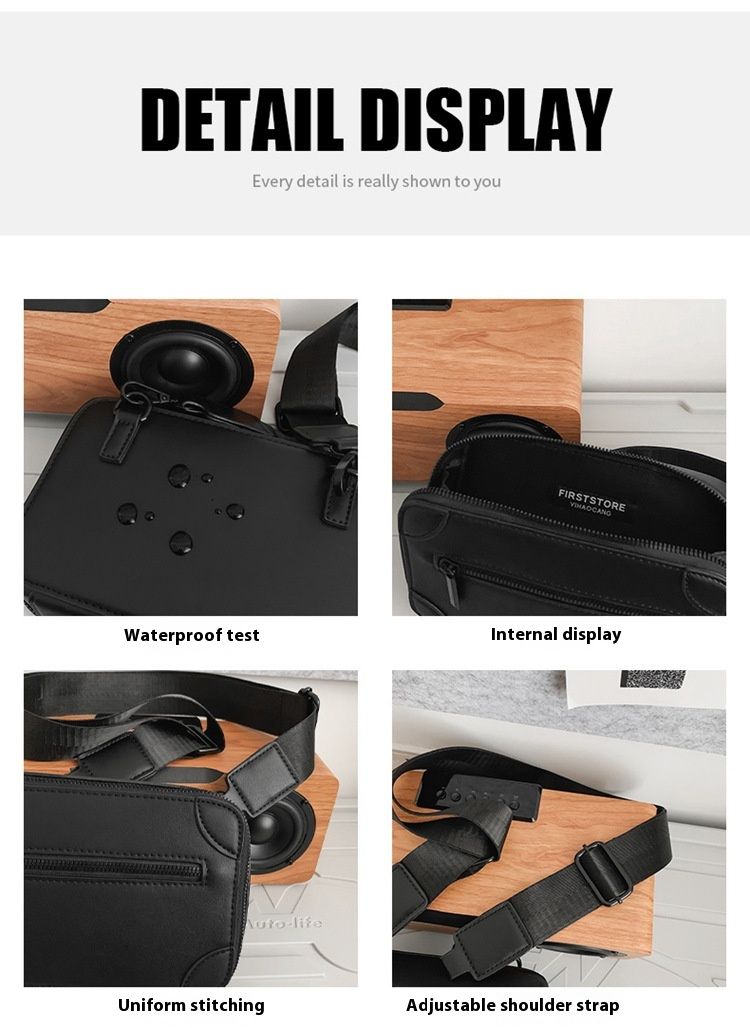 Trendig herr axelväska ny minimalistisk design personlig boxväska trendig liten axelväska exklusiv Sense enkel axelväska_voghion.com