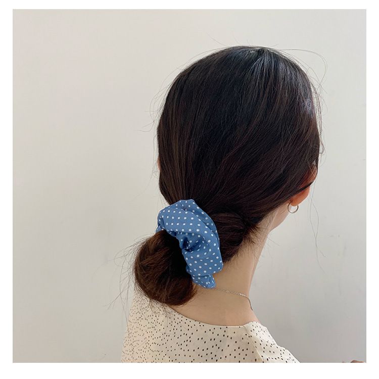 Grande scrunchie per capelli coreano per studenti, fresco e carino, con rete rossa, semplice, a quadri, con coda di cavallo_voghion.com