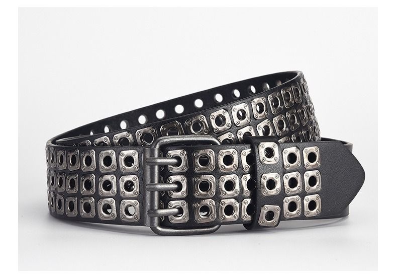 Subculture Hollow Square Rivet Eyelet Punk Rock Gürtel für Männer und Frauen Trendy_voghion.com