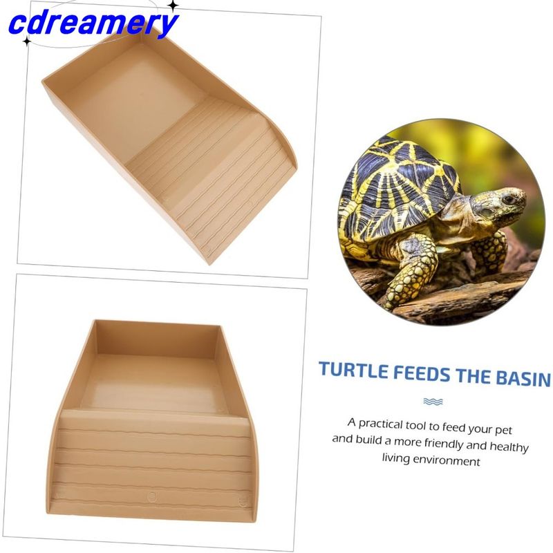 Turtle Bathing Pool Feeding Dish Durable Reptile Water Bowl For Box Turtles Frogs And Pets Easy To Clean Habitat Accessory_voghion.com