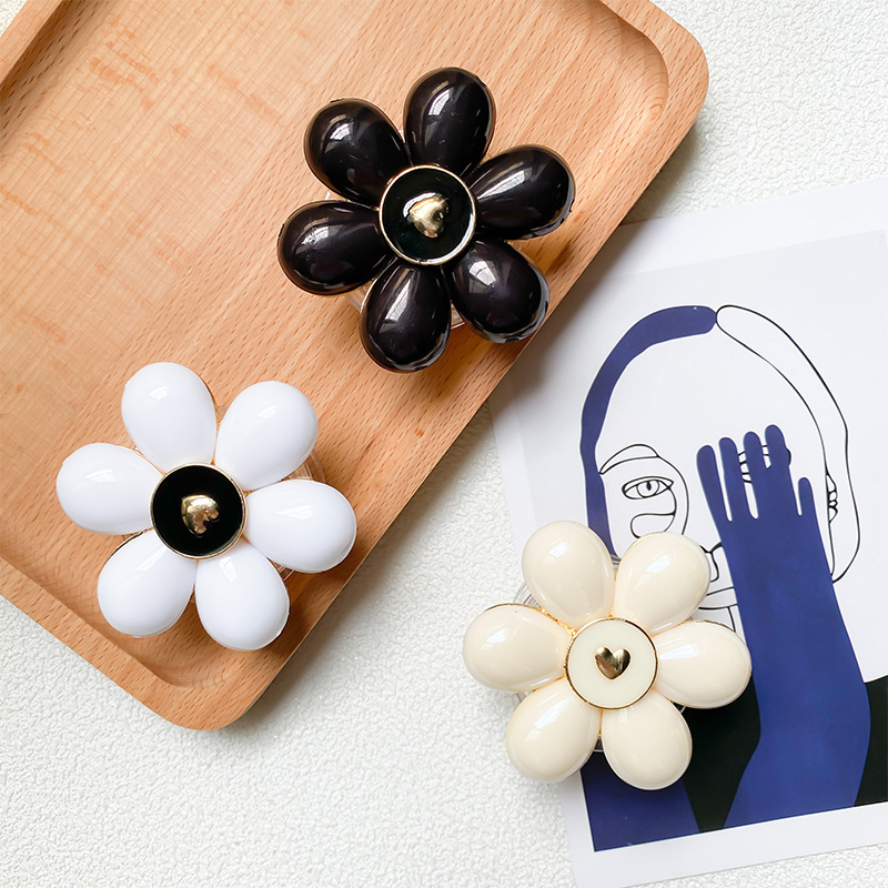 Mobile Phone Airbag Holder, Small Fresh Flower Three-dimensional Back Sticker, Stable And Portable, Retractable Selfie_voghion.com