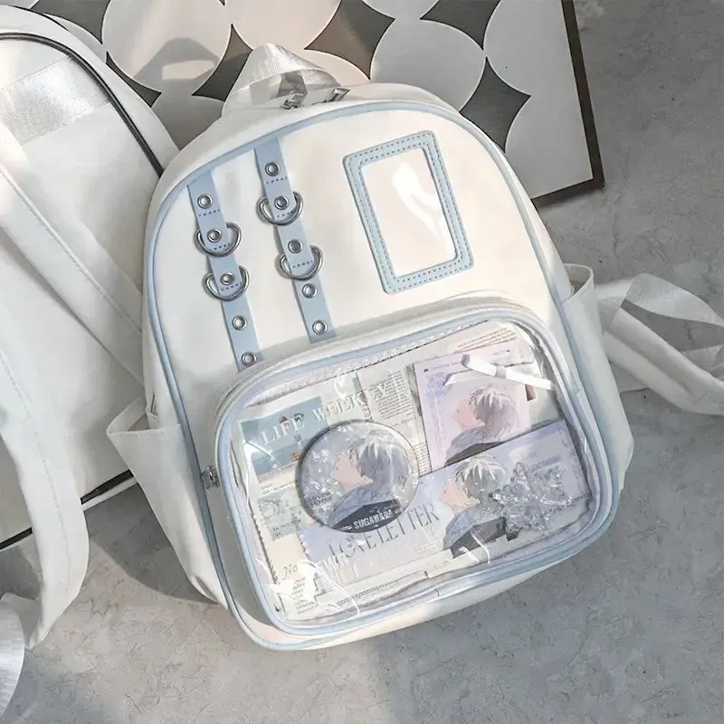 Zaino mini carino Y2K da donna, borsa kawaii Ita, zaino trasparente per ragazze dolci, zaino fai da te con display, stile Lolita Preppy_voghion.com