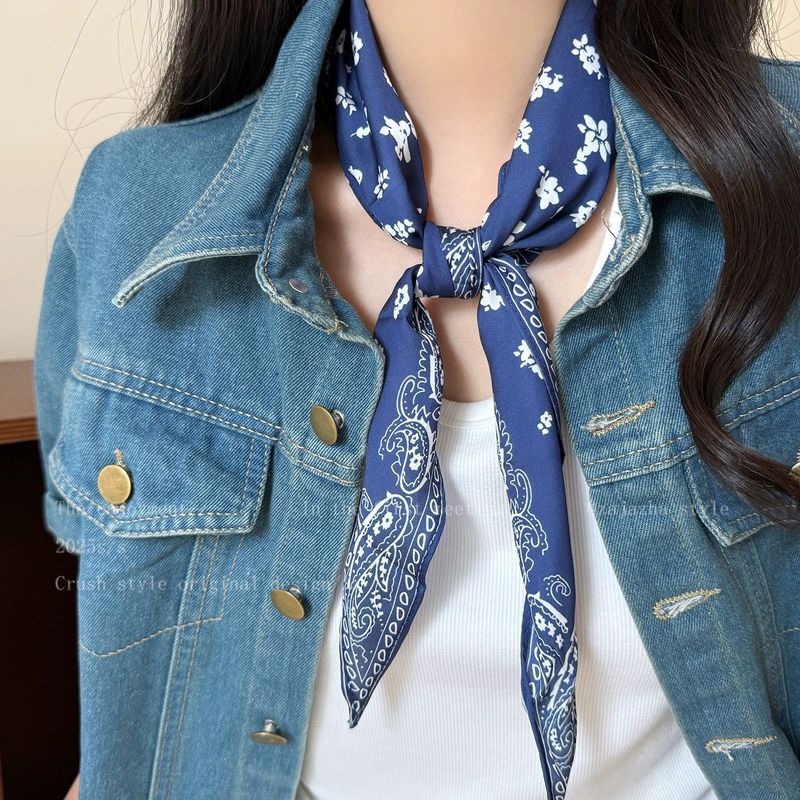 Klassischer Ancora-Haargummi mit rotem Paisleymuster für Damen, niedriger Pferdeschwanz, modisch bedruckter Dreiecksschal_voghion.com