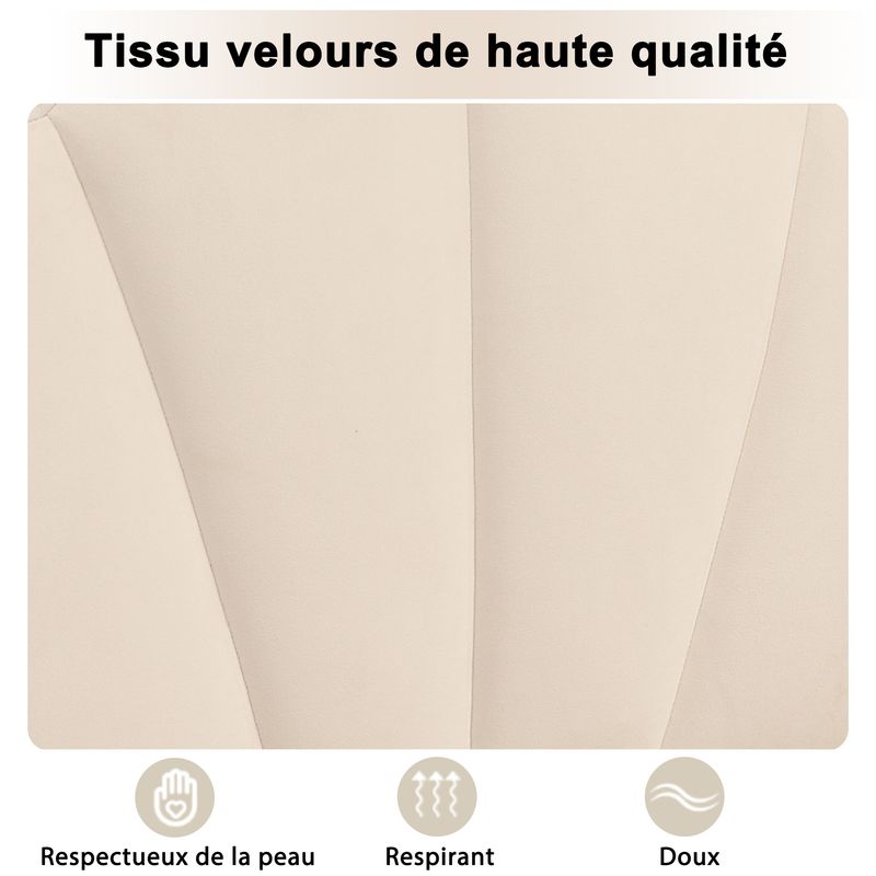 Polsterbett 140x190cm, Doppelbett Mit Kopfteil, Goldenen Füßen Und Lattenrost, Beige_voghion.com