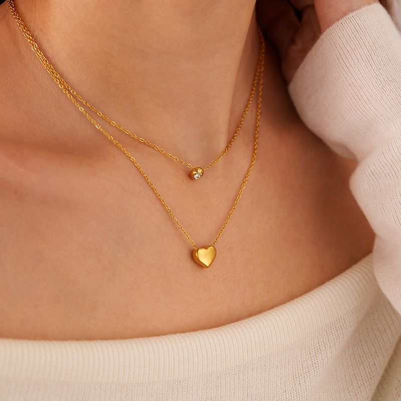 Collana da donna in acciaio inossidabile con design di nicchia, catena a doppia clavicola in acciaio al titanio e gioielli alla moda_voghion.com