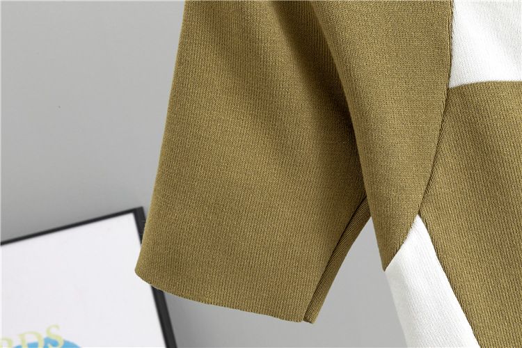 Abbigliamento da donna, maglione a righe, maniche corte, vestito aderente in maglia_voghion.com