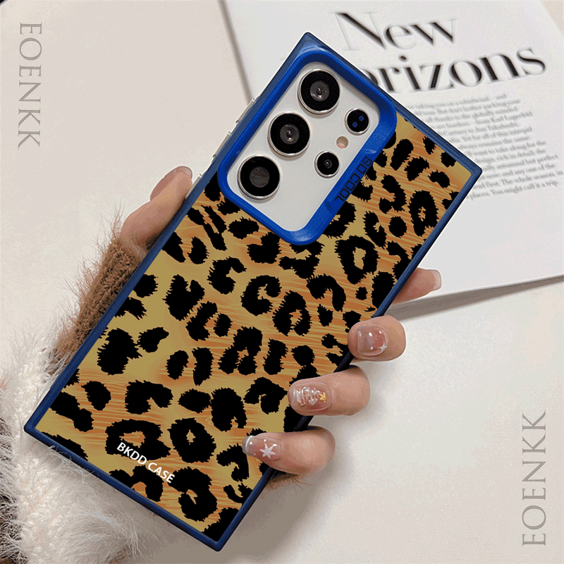 Leopardendruck Laser Hart Telefonshülle Fir Samsung Galaxy S25/S24/S23/S22/S21Ultra/Plus/FE/A25/A34/A54 Waasserdicht Stylescht Design_voghion.com