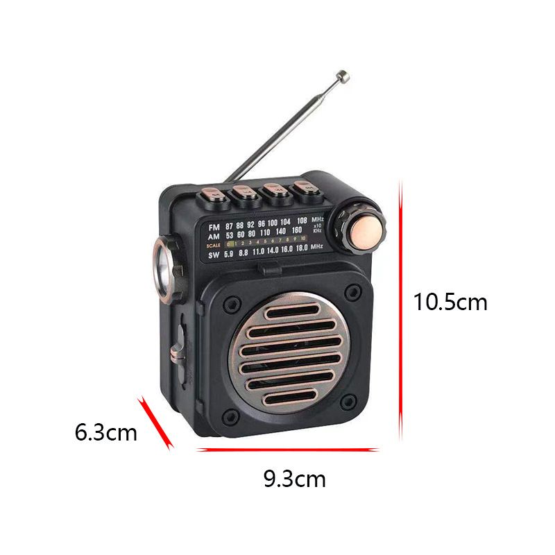 FM AM SW Stereo Radios Portable Pocket Mini Radio Receiver Multifunctional Wireless Bluetooth Music Player With LED_voghion.com