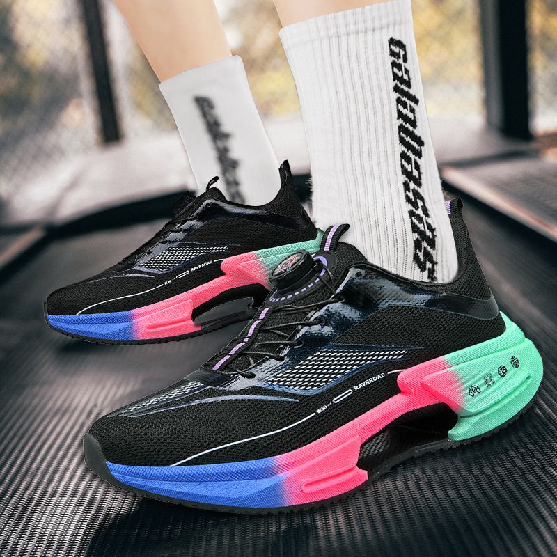 LazyZoom Jueying 3 Carbon Plate Running per uomini e donne, studenti di sport, allenamento di velocità, pulsante rotante, jogging ultraleggero_voghion.com