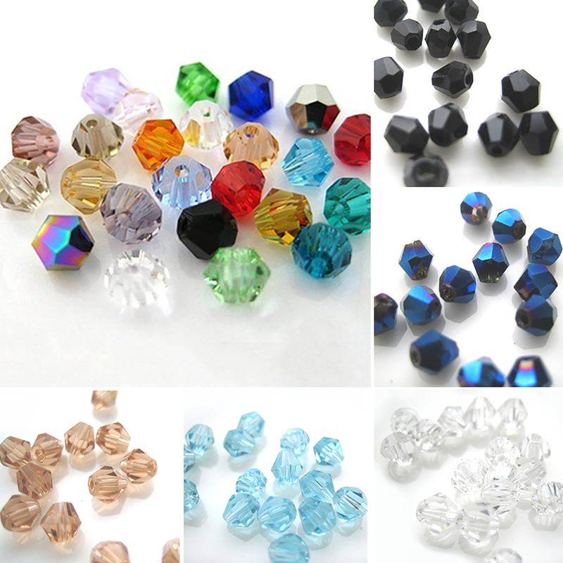 Yamaler 100 Stück 4 mm lose Rautenperlen für Halskette, Armband, Schmuck, Armreif, DIY-Markierung_voghion.com