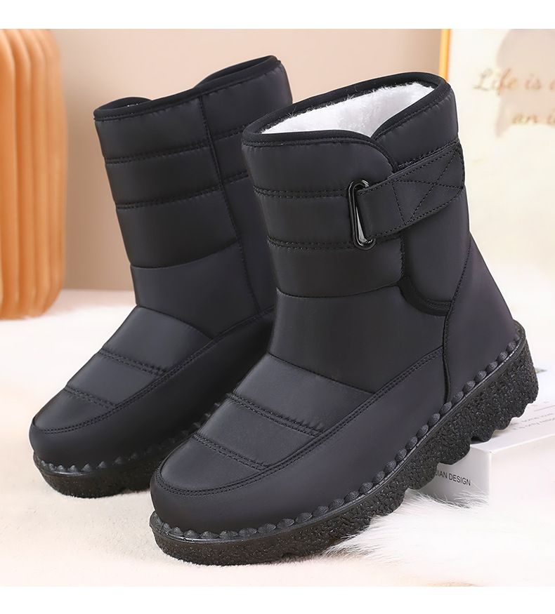 Snow Winter Thickened High-top Cotton Shoes Warm Fleece-lined Mid-calf Casual Women's Boots_voghion.com