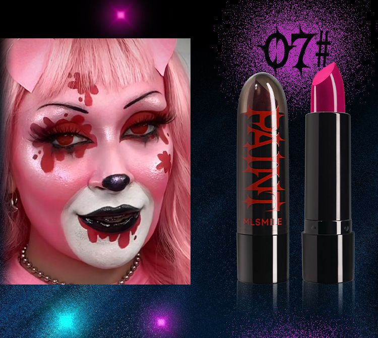 Matte Lipstick Dark Black Vampire Olive Green Creative Halloween Makeup Face Body Painting_voghion.com