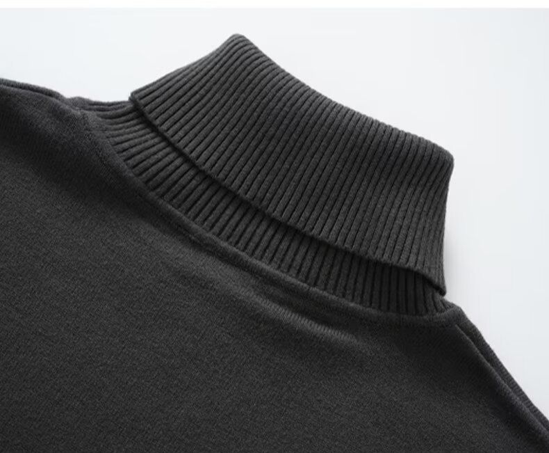 Maglioni a collo alto da uomo per autunno/inverno, maglie calde oversize di marca alla moda, maglie di base spesse per adolescenti_voghion.com