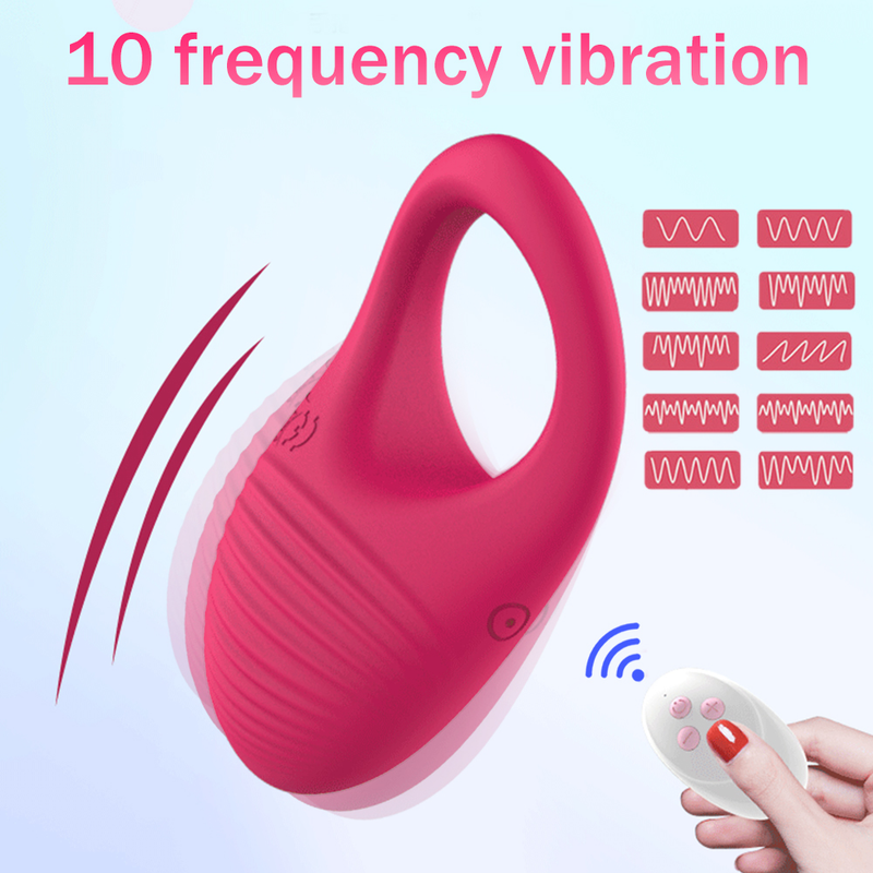 Kaukosäädin Langaton rengas Vibrator Clitoris Stimulation Sleeve for Ring Seksilelut miehille Miesten siveys_voghion.com