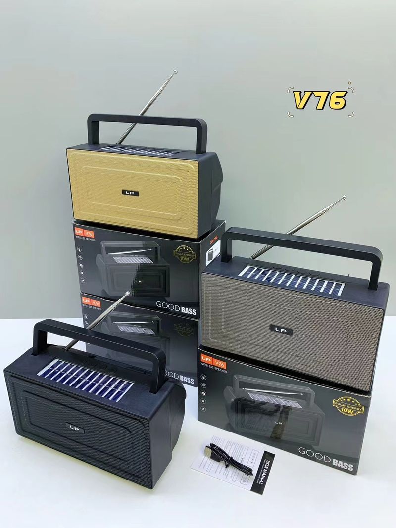 Nieuwe LP-V76 solar Bluetooth outdoor high-power subwoofer draagbare handheld radio luidspreker_voghion.com