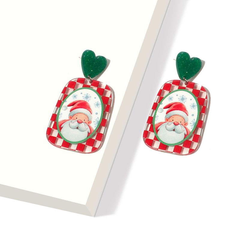 Set di gioielli da donna, orecchini natalizi alla moda, albero di Natale in acrilico, orecchini natalizi di Babbo Natale_voghion.com