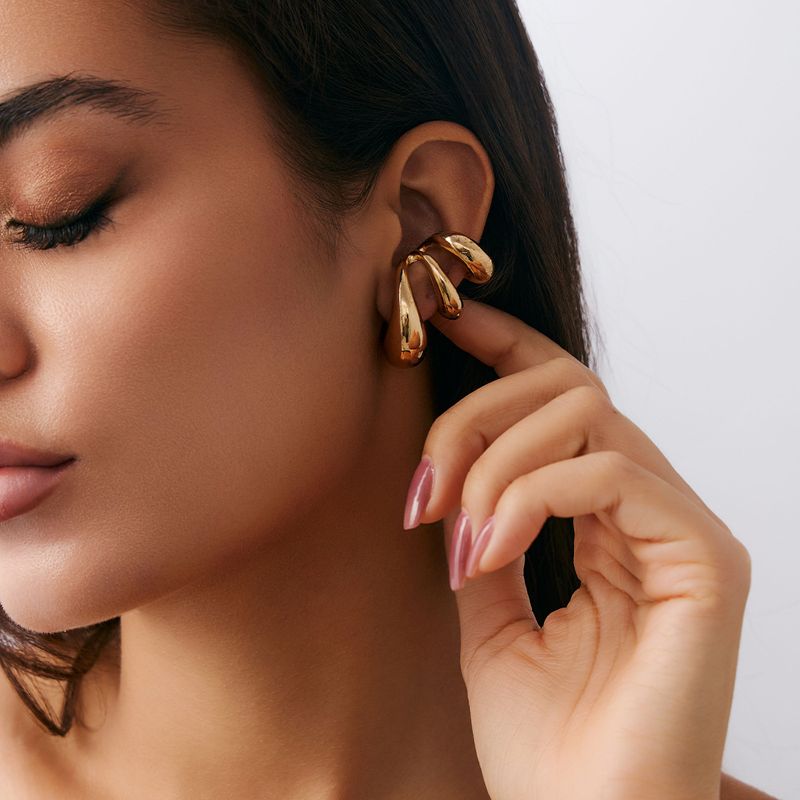 Orecchini pendenti con perle e girasole plissettati, linea di moda Ins, clip per orecchini a clip_voghion.com