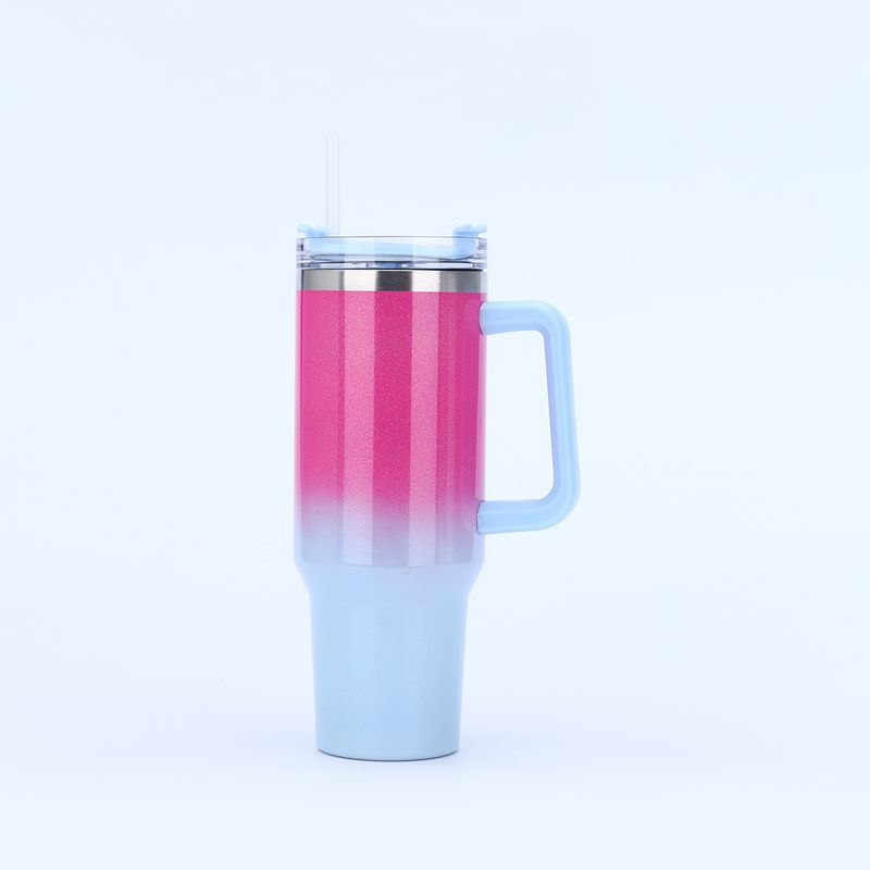 rainbow paint 40oz car cup large capacity 304 stainless steel insulation cup two-color gradient car ice cup_voghion.com
