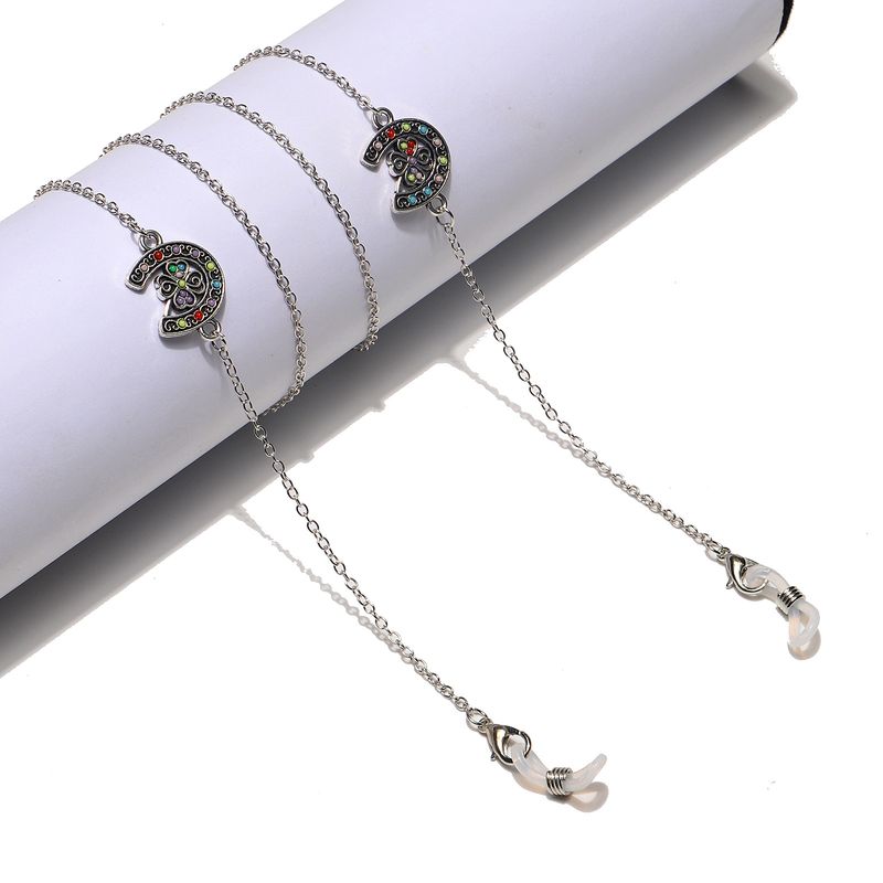 Catena per maschera fatta a mano con perline colorate in argento punk, accessori per occhiali antiscivolo_voghion.com