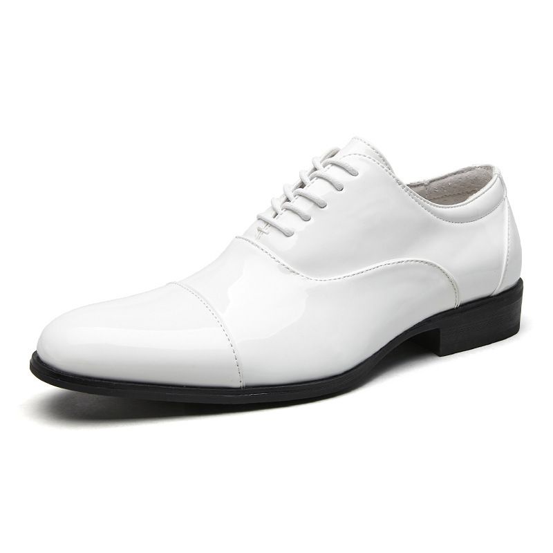 Scarpe Oxford eleganti da uomo in pelle con tripla articolazione, stile business, da sposa, per giovani, primavera/estate 2025, laccate e lucide_voghion.com