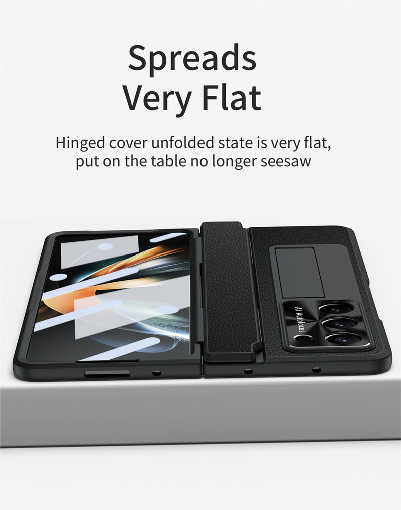 Hinge Leather Phone Cae For Samung Galaxy Z Fold 5 5G Cover With S Pen Camera Screen Protection Shockproof Coque_voghion.com