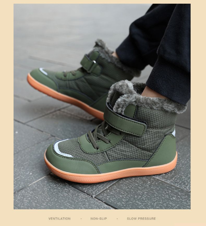 Ski Boots Winter New Children's High Top Plus Velvet Thickened Wide Head Cotton Shoes Outdoor Warm Snow Boots_voghion.com