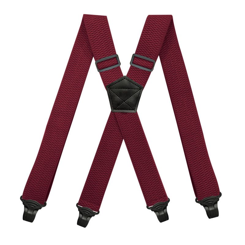 VOOTHOST Heavy Duty Suspenders For Men Work Outdoor 3.8cm/1.5inch Y-back 3 Plastic Clips Adjustable Elastic Trouser Braces Strap Belt VB225_voghion.com