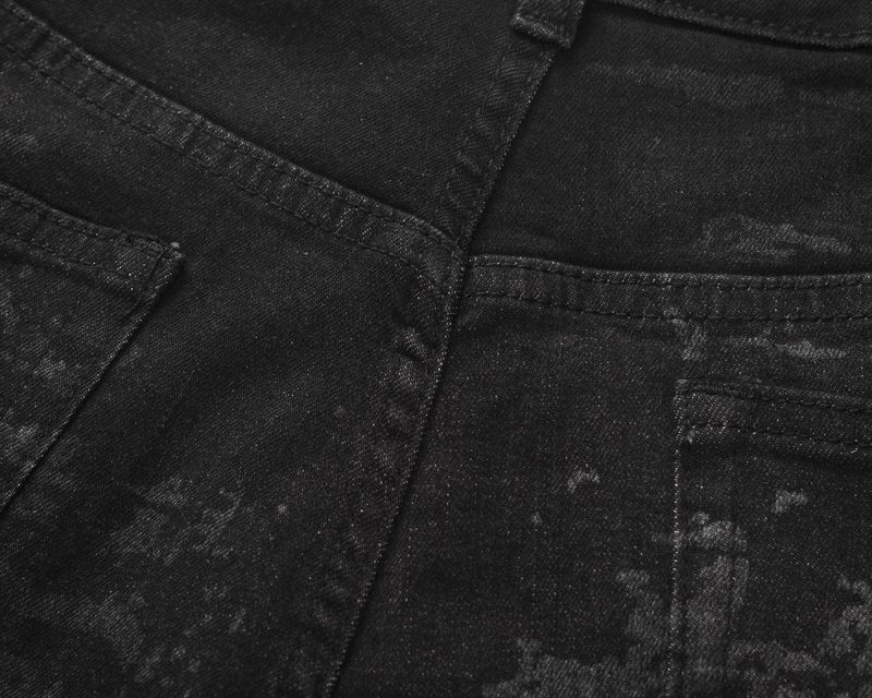 Jeans a gamba larga con motivo a stella a cinque punte, stile High Street, da uomo, lavati e larghi_voghion.com