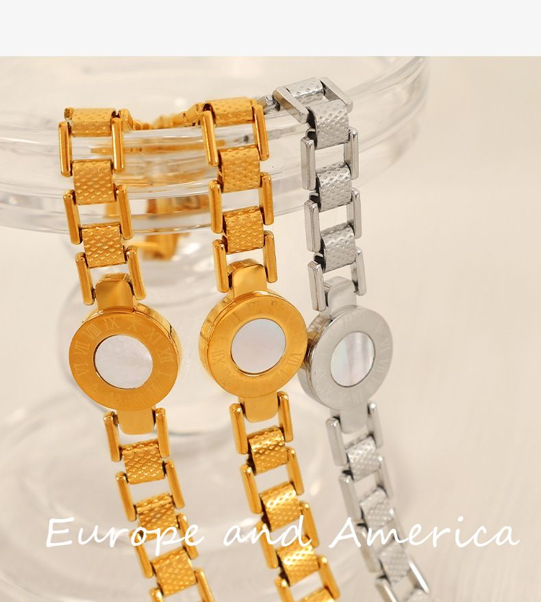 Women’S Jewelry Set Fashion Watch Straps And Bracelets, Niche Popular Roman Numeral Elastic Bracelets_voghion.com