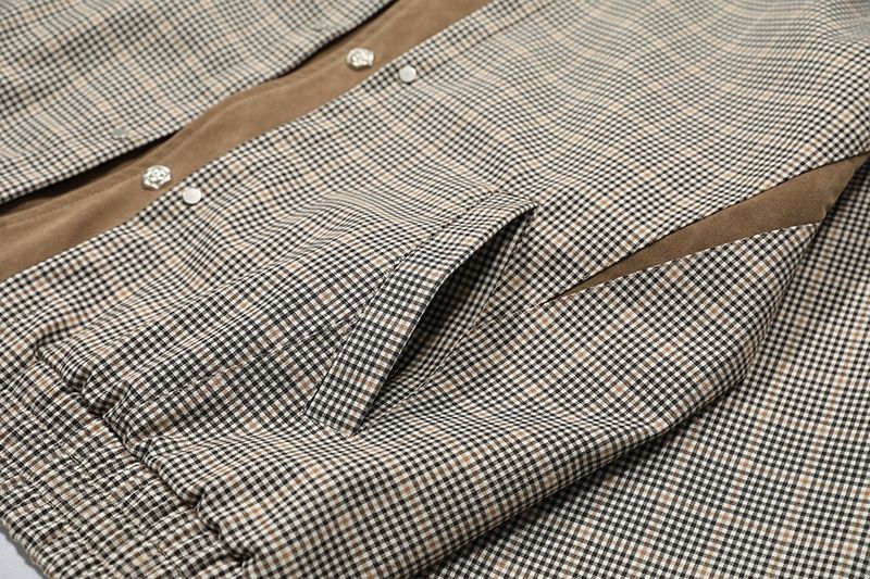 American Old Money Style Houndstooth Short For Men And Women, Autumn High-End Cleanfit Harrington Jacket_voghion.com