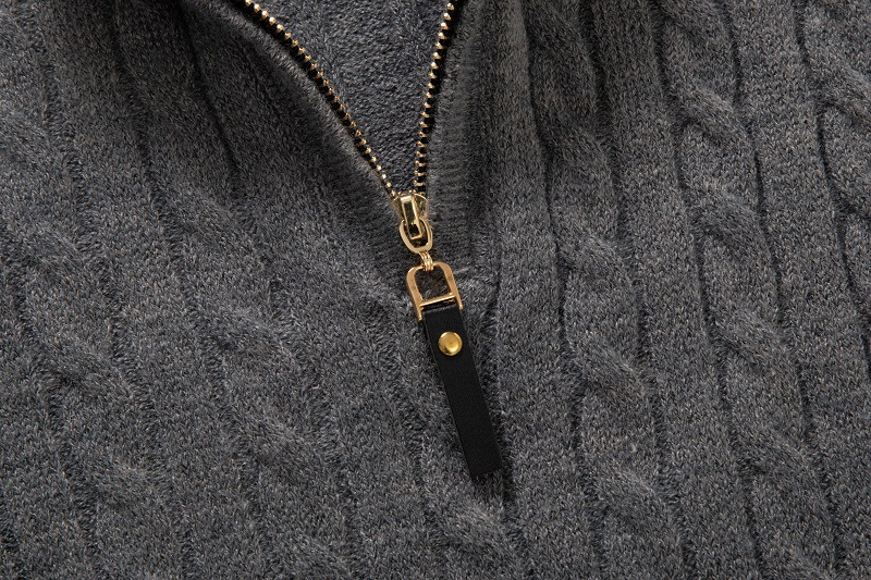 Φθινοπωρινό και χειμερινό νέο στυλ ανδρικό μακρυμάνικο πουλόβερ με μισό ζιβάγκο και φερμουάρ, ανδρικό πουλόβερ_voghion.com