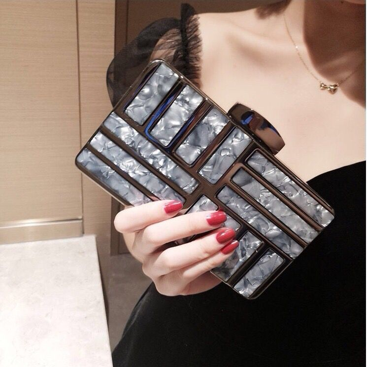 Handheld socialite dress, grab bag, high-end diagonal cross wedding banquet chain, women's bag_voghion.com