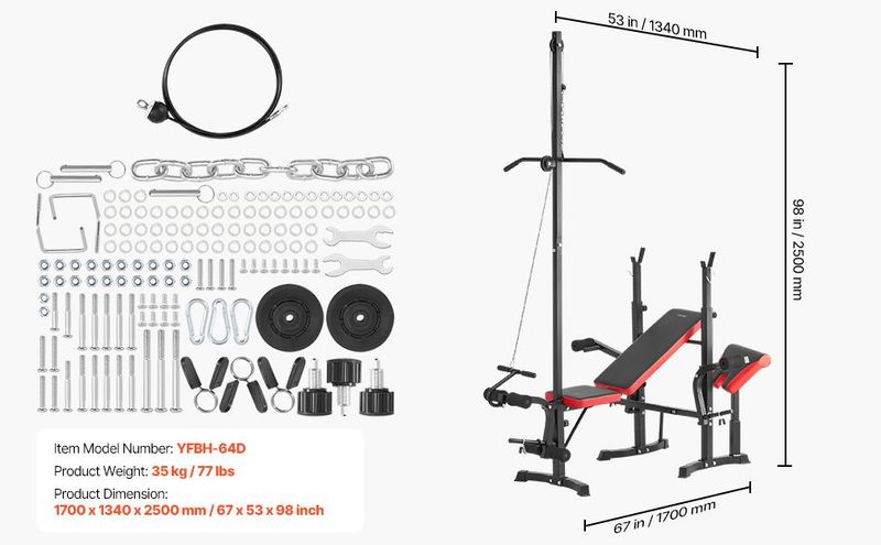 Weight Bench Sit Up Bench For Home Gym Strength Training Workout Adjustable_voghion.com