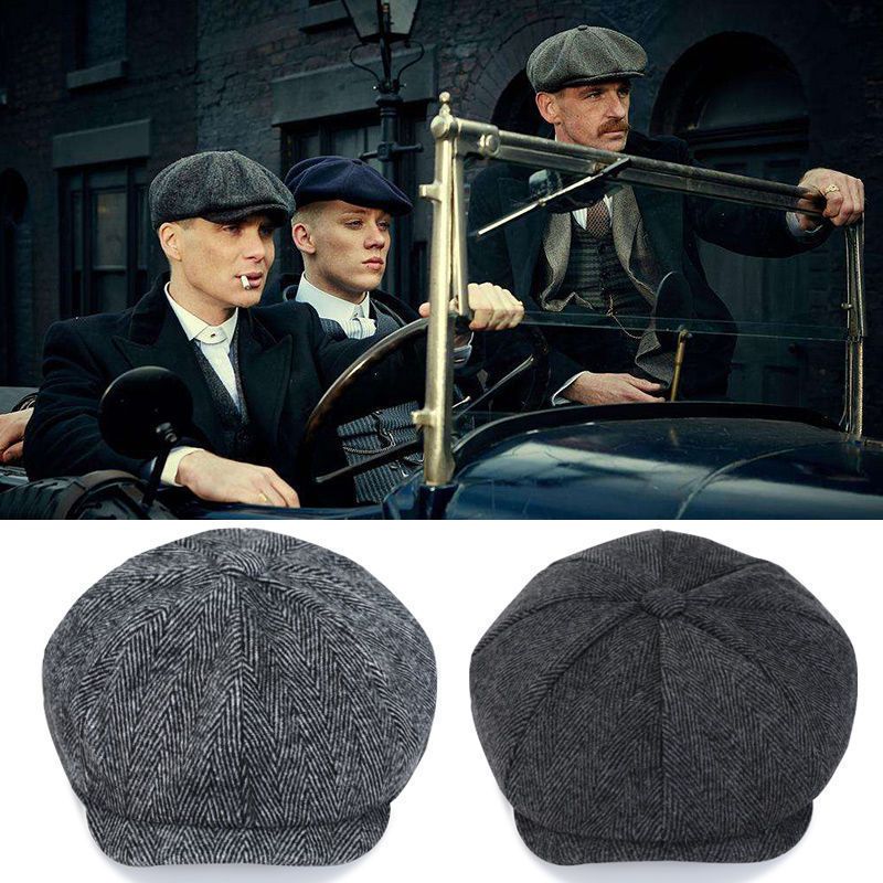 Hot Sale 2024 Retro Caps Men Octagonal Hats Peaky Blinders Newsboy Herringbone Flat Cap British Painters Hat Autumn Winter Berets_voghion.com