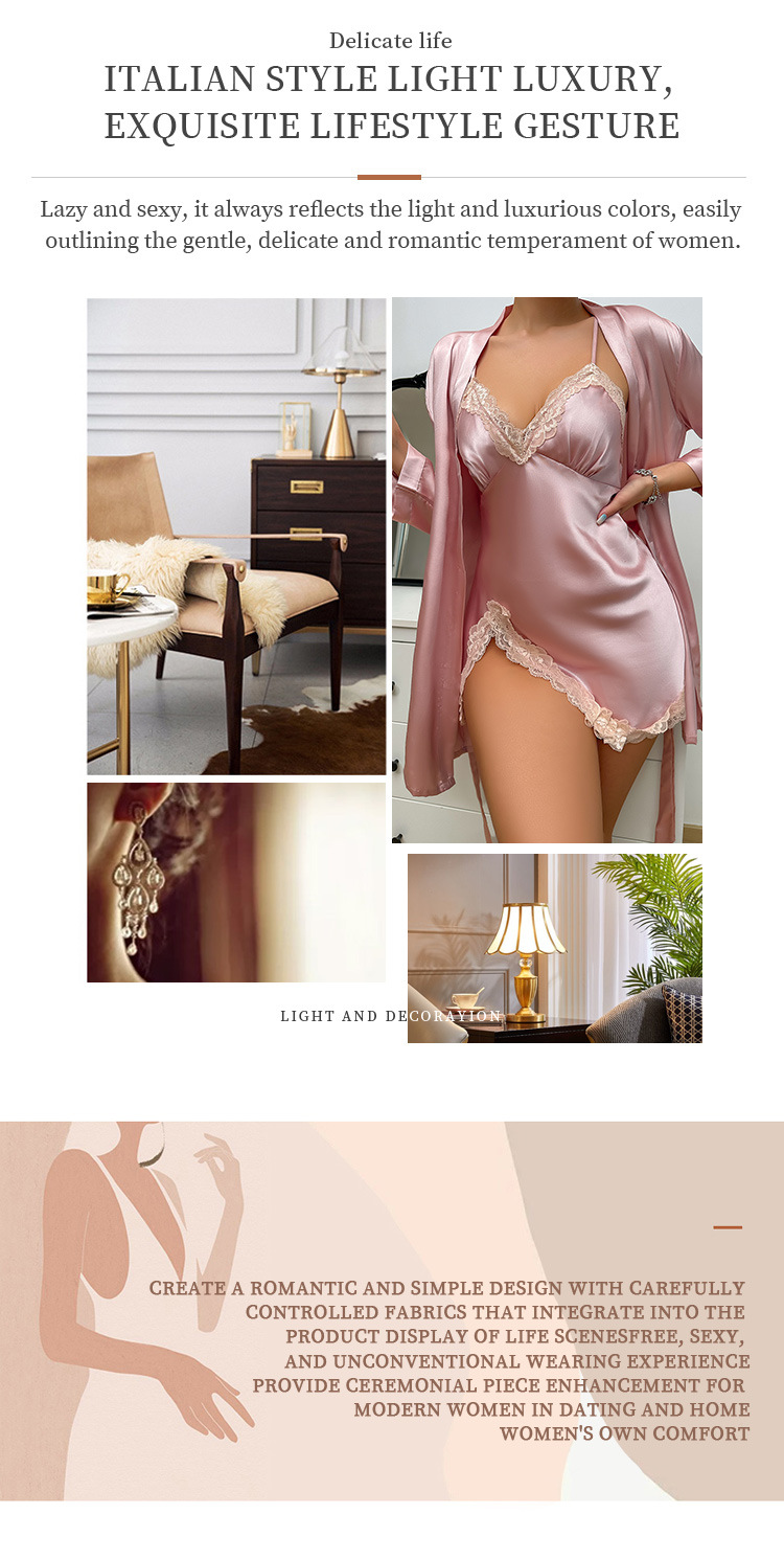 Ženska oblačila High End Spalna srajca z naramnicami Seksi spalna srajca Ženska spalna srajca z naramnicami_voghion.com