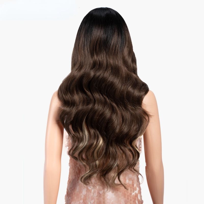 Haarverlängerungen & Perücken Rebecca Front Lace Perücke Haarperücken Damen Big Wave langes lockiges Haar Chemiefaser heiße Perücke_voghion.com