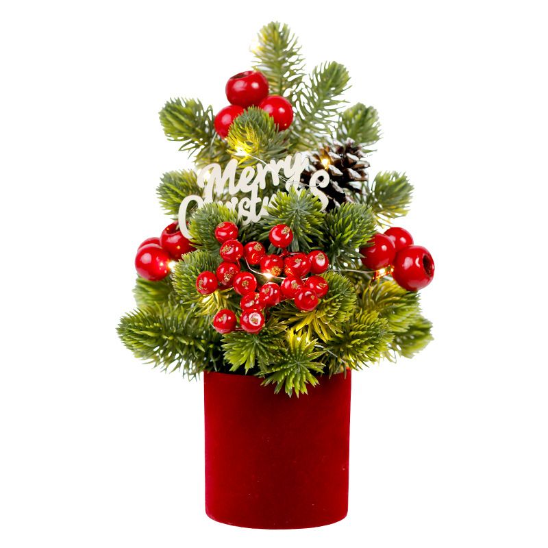 Christmas Decorations INS Nordic Style Led Pine Cones Nobelson Mini Christmas Tree, Tabletop Ornaments_voghion.com