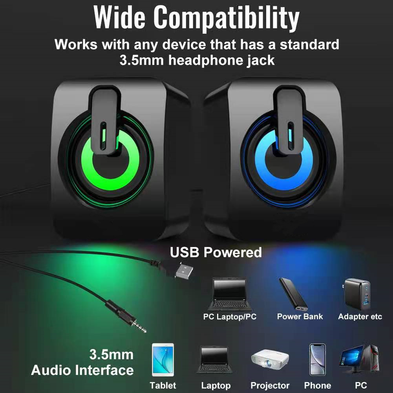 Computer Laptop Home Wired Bluetooth Small Desktop USB Mini Speaker Subwoofer_voghion.com
