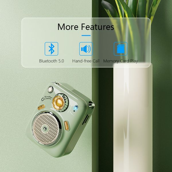 Mini Bluetooth Speaker With FM Radio; Cute Portable Outdoor Wireless Speaker ; Long Battery Life Support TF Card_voghion.com