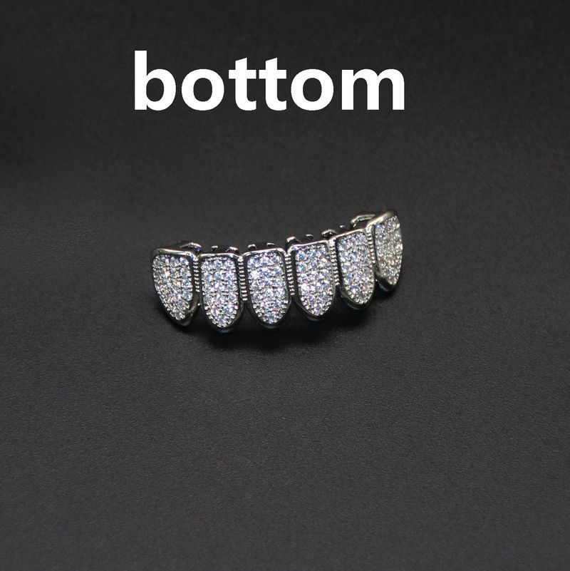 Apparecchio per Hip Hop, micro intarsi in zircone di rame con placcatura in oro vero, decorazione per denti che non sbiadisce, esagerato_voghion.com