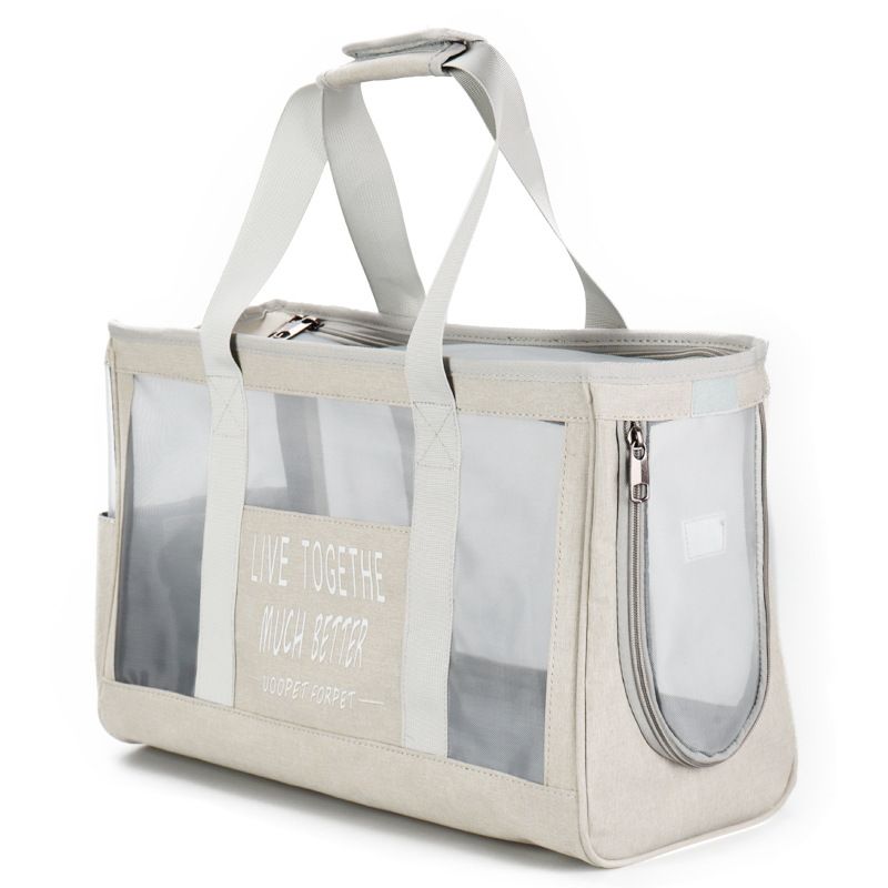 Bolsa de transporte de mano transpirable de verano para mascotas, bandolera plegable y ligera para gatos, bolsa portátil para exteriores_voghion.com