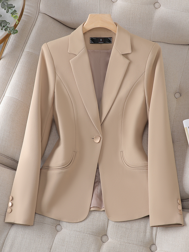 Yitimuceng långärmade blazers för kvinnor 2023 Nytt mode hösten solid slimmad formell jacka för chic vintage enkelknapp_voghion.com
