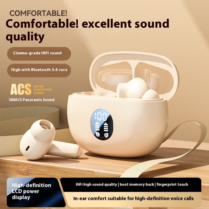 M69 wireless Bluetooth in ear mini long endurance sports noise reduction universal digital display earphones_voghion.com