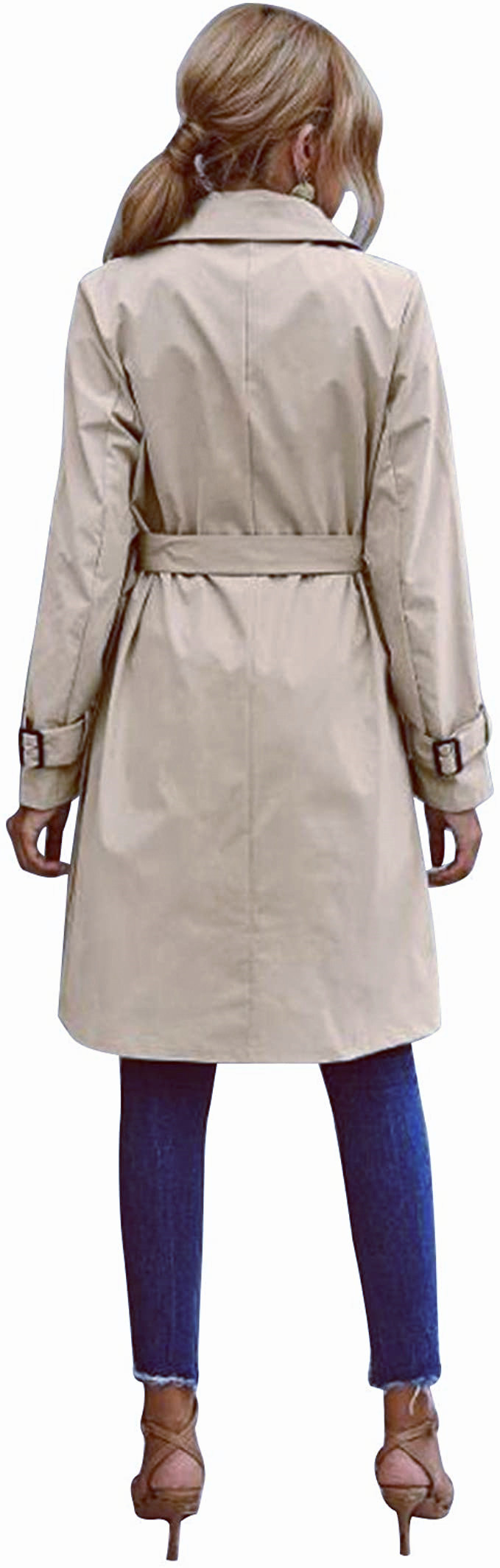 Women's trench coat autumn and winter explosive single breasted medium long coat_voghion.com