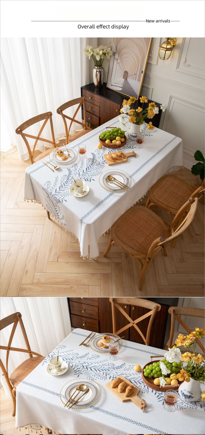 Yingchuang's New Three-dimensional Embroidered Tablecloth American High-grade Rectangular Dining Table Cloth Atmosphere Book Tablecloth_voghion.com