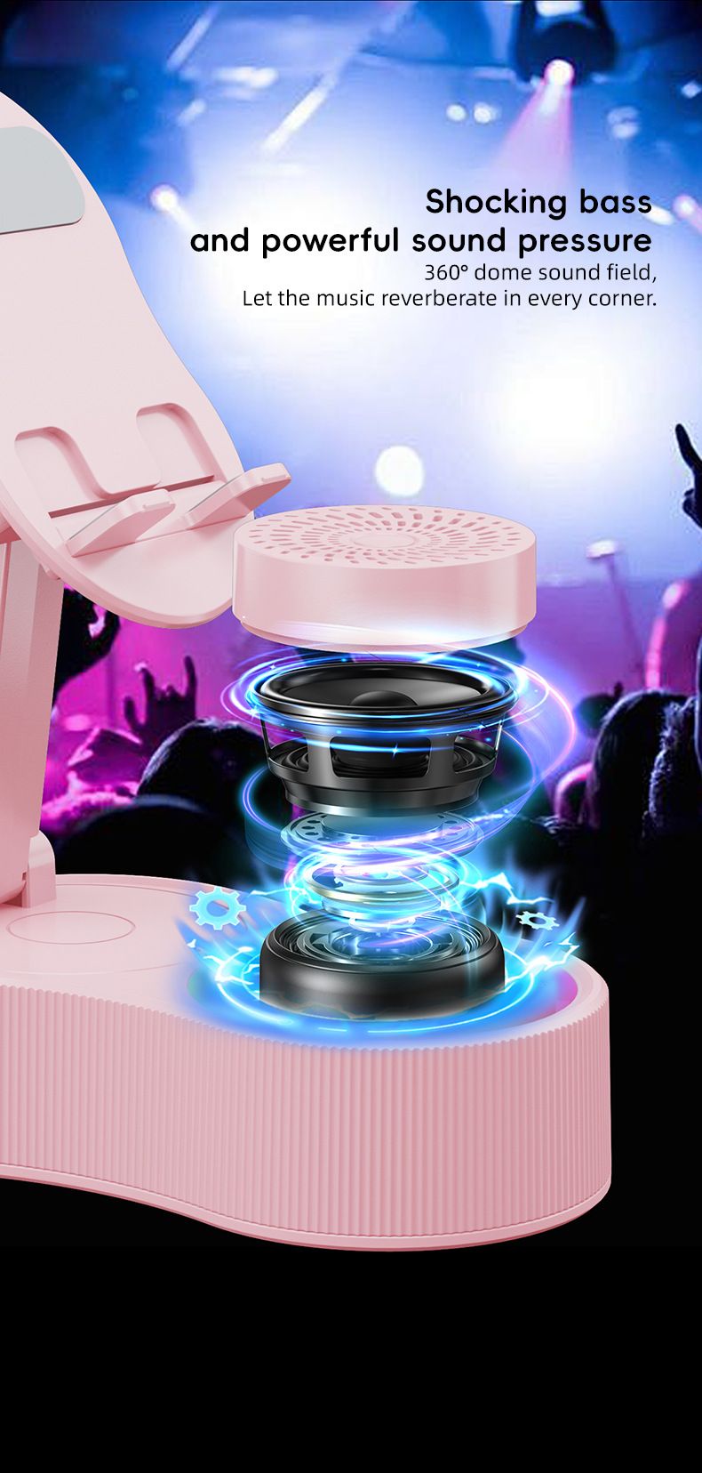 Support de diffusion en direct 3 en 1, microphone à lumière RVB, nouveau mini haut-parleur Bluetooth, son paresseux_voghion.com