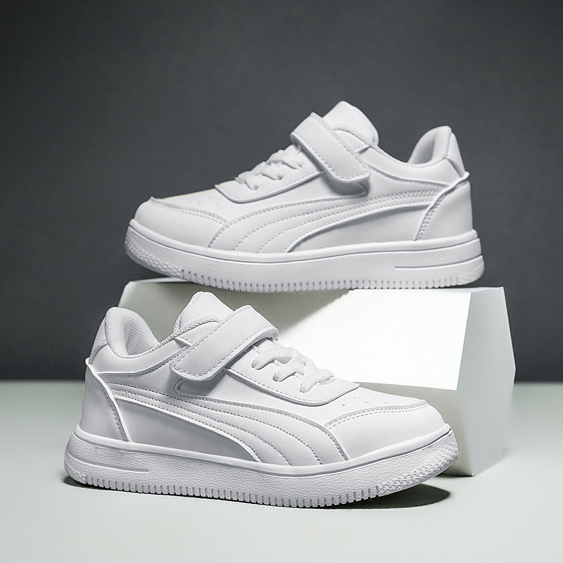 Zēnu trenažieri āra skolas apavi ar āķi un cilpu staigāšanai skriešanas apavi Viegli bērnu ādas apavi neslīdoši_voghion.com